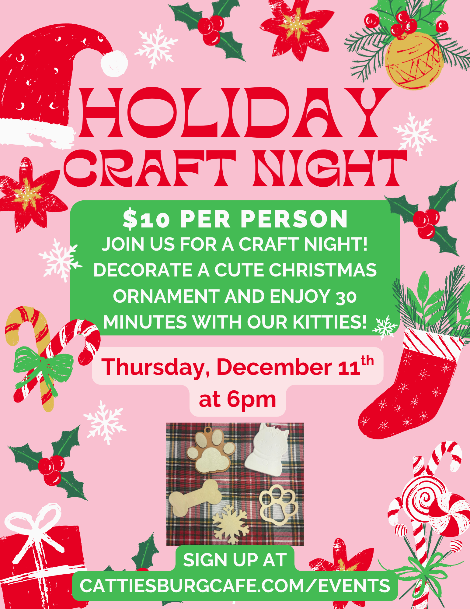 Holiday Craft Night with Cats